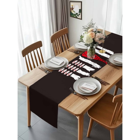 American Flag Baseball Table Runner 90 Inches Long,Kitchen Dining ...