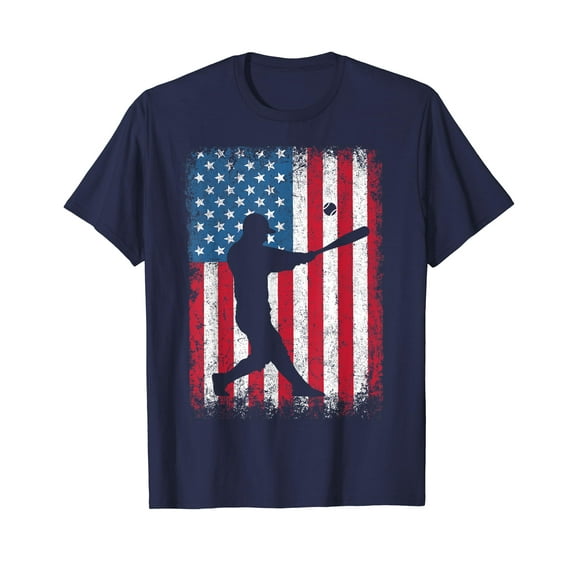 American Flag Baseball Team Gift for Men Boys Girls Women T-Shirt Baseball Funny Cute Shirt
