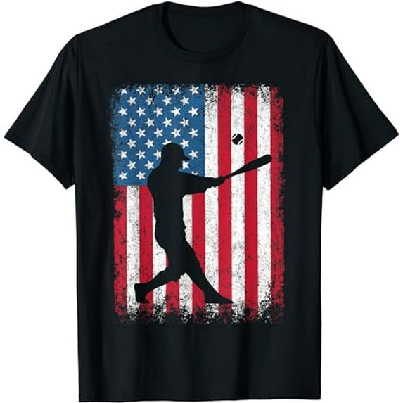American Flag Baseball Team Gift for Men Boys Girls Women T-Shirt
