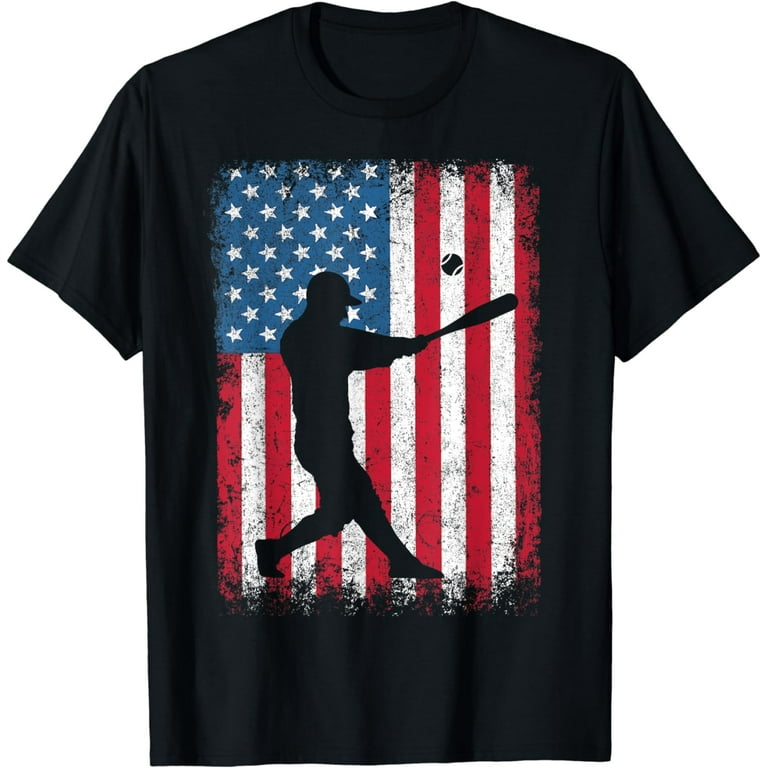 American Flag Baseball Player Shirt Gift American Flag Baseball Player Shirt Gift