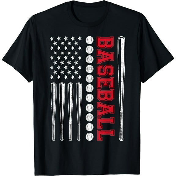 American Flag Baseball Team Gift for Men Boys Girls Women T-Shirt