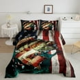 thumbnail image 1 of American Flag Bass Fishing Full Bedding Set Fisherman Fishing Comforter USA Flag Duvet Insert Big Pike Fish Fishing Lures Hook Hunting Decor Quilt Hunting and Fishing Farmhouse Decor, 1 of 6