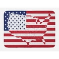 thumbnail image 1 of American Flag Bath Mat, America Continent Shaped Flag Martial Design International World Glory Print, Non-Slip Plush Mat Bathroom Kitchen Laundry Room Decor, 29.5 X 17.5 Inches, Navy Red, Ambesonne, 1 of 2