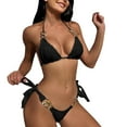 thumbnail image 1 of American Flag Bathing Suit Bikini for Teens Two Piece Bathing Suits Black, Sizes S-L, 1 of 5