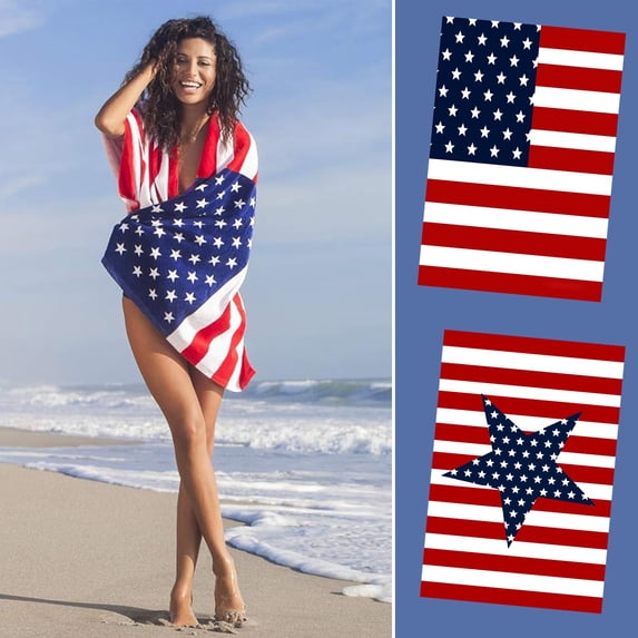 American Flag Beach Towel Beach Towel Summer Sun Protection Shawl-Fine Fiber 4th of July Beach Towel Luxurious Printed Beach Towel Oversized Towel for Pool Beach Lightweight Towel for Swimming