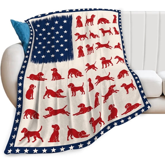 American Flag Beagle Dog Fleece Throw Blanket - Walmart.com