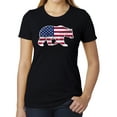 thumbnail image 1 of American Flag Bear Women's 4th of July T-shirts, Graphic Tees for Ladies - Black MH200WPATRIOT S1 M, 1 of 3