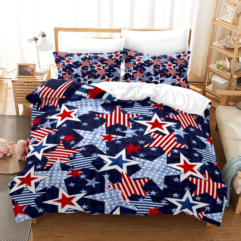 American Flag Bed Sets Soft Microfiber Comforter Cover American Flag
