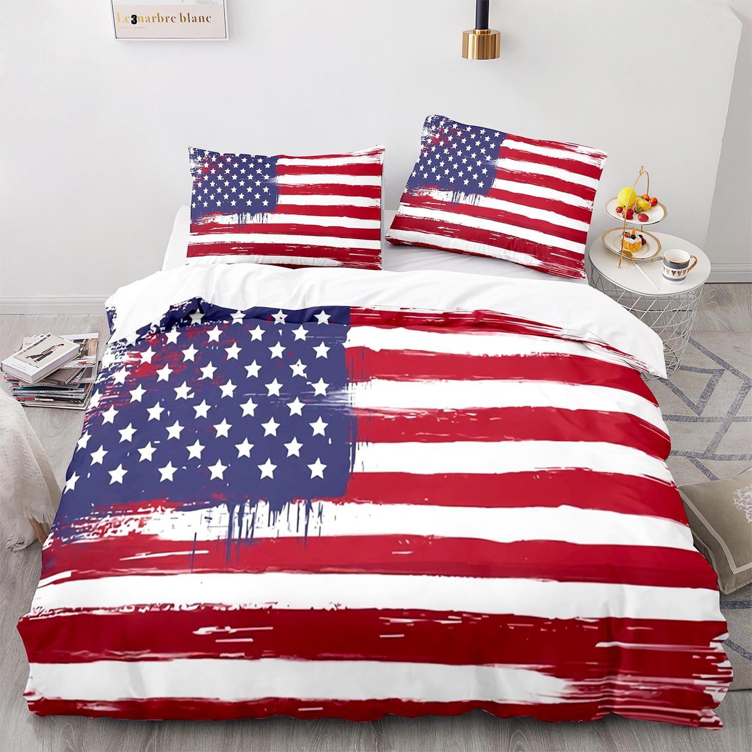 American Flag Bedding Set Red Camouflage Comforter Set for Kids Child