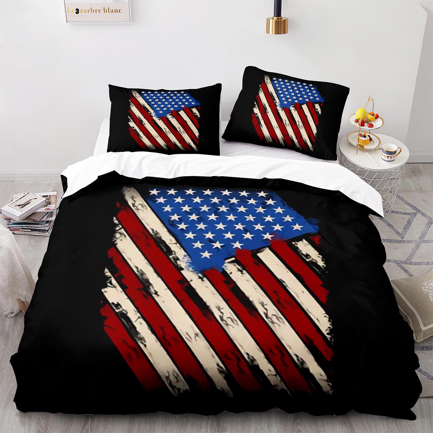 American Flag Bedding Set Red Camouflage Comforter Set for Kids Child