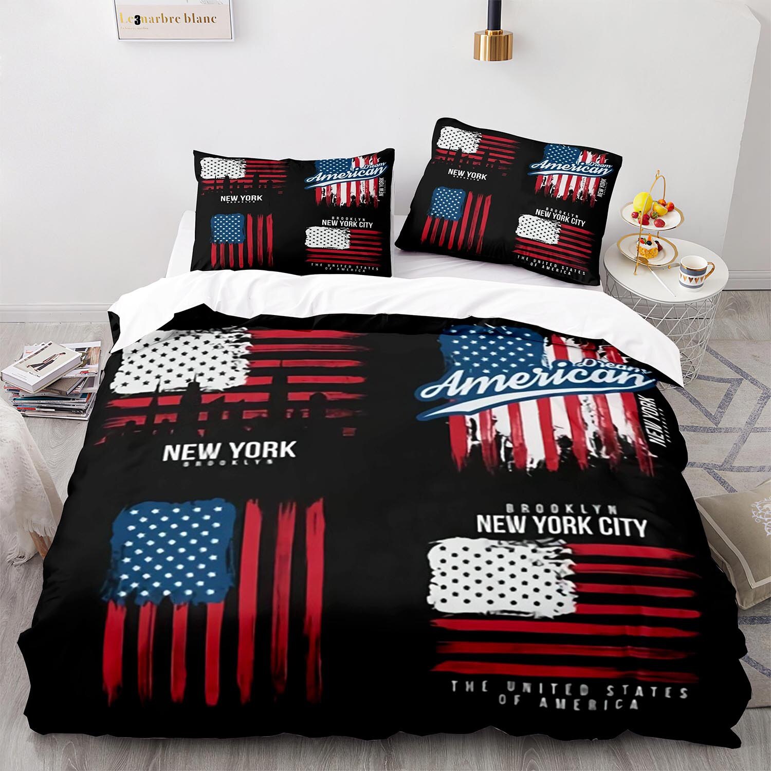 American Flag Bedding Sets 3 Piece Duvet Cover Sets Flag Patriot Theme