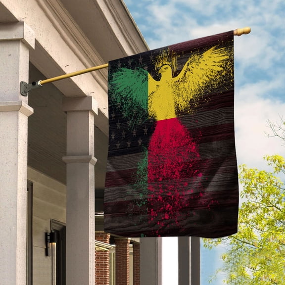 American Flag- Beninese Flag Benin US Friendship Forever July 4 Decoration House Flag (29.5x39.5) Double Sided-USA Flags Premium Polyester-Decorative Indoor Outdoor Flag