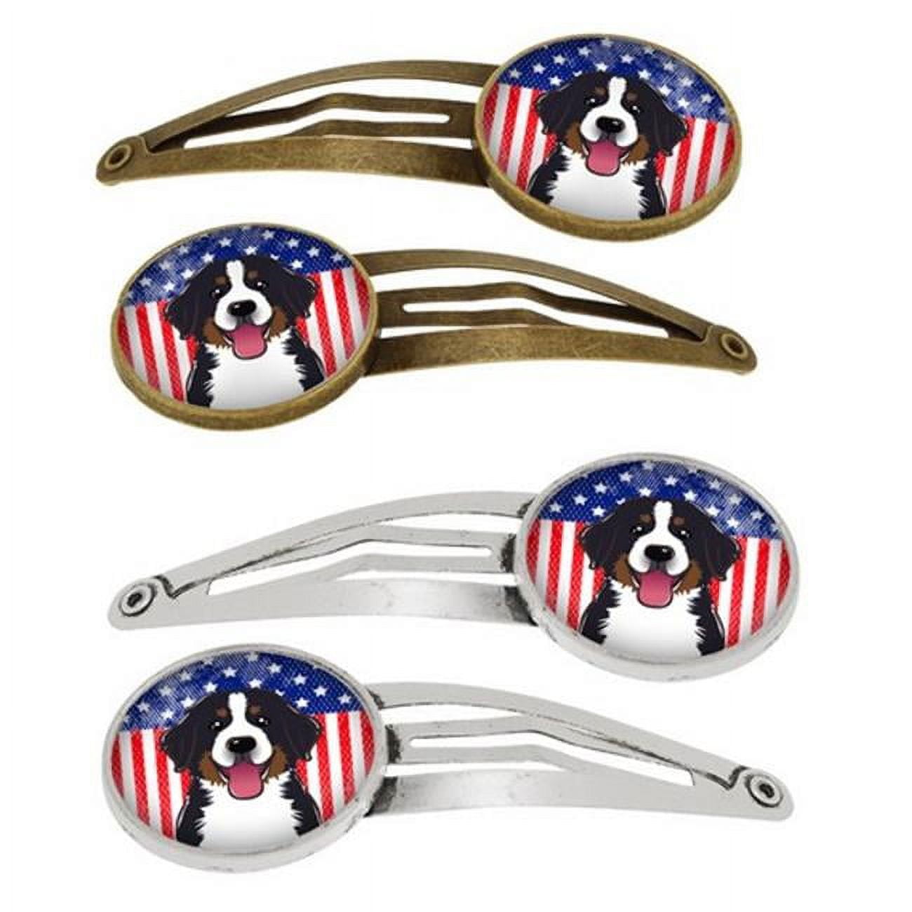 American Flag & Bernese Mountain Dog Barrettes Hair Clips