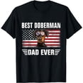 thumbnail image 1 of American Flag Best Doberman Dad Ever Tee Dog Dad T-Shirt, 1 of 5
