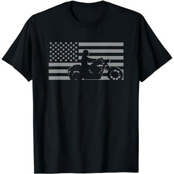 American Flag Biker Motorcycle Short Sleeve T-Shirt