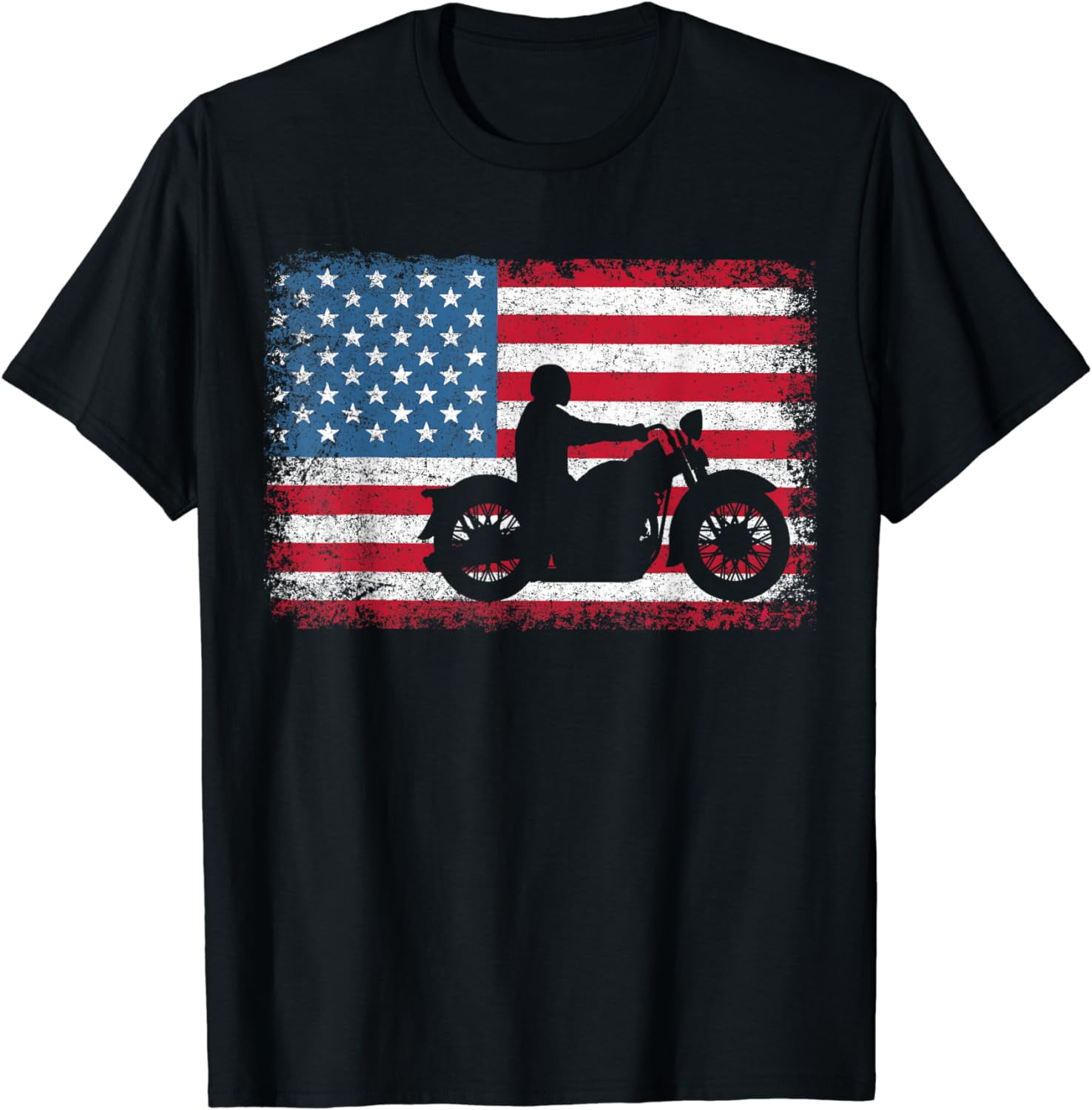 American Flag Biker Motorcycle USA Flag T-Shirt for Boys Men T-Shirt ...