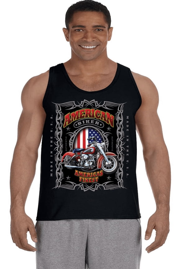 American Flag Biker Tank Top Mens T-shirt Clothing Apparel Muscle Tee