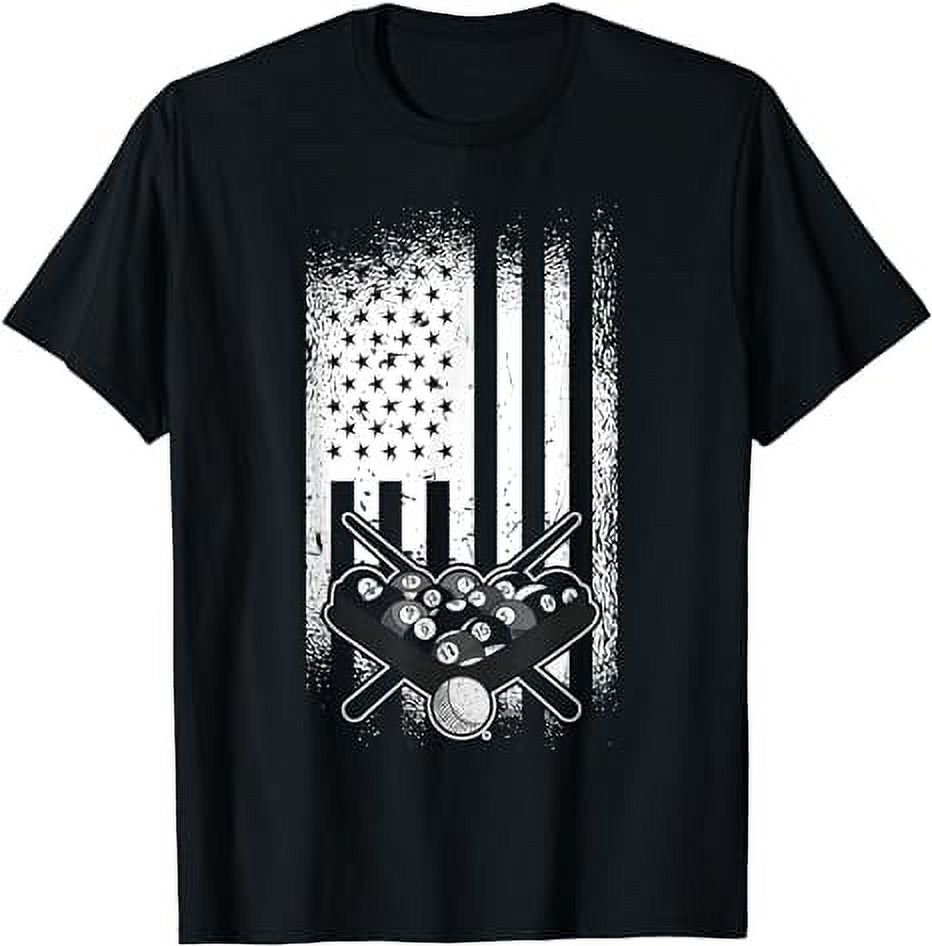 American Flag Billiard Pool Players Apparel Snooker TShirt