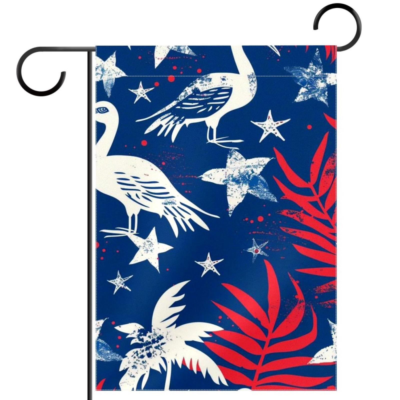 American Flag Bird Garden Flag 12x18 Inch Double Sided Outdoor Yard