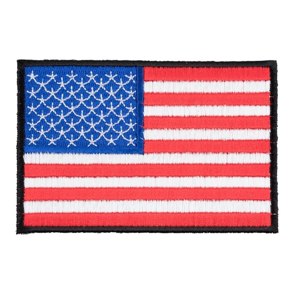 American Flag Black Border Patch, Small Size