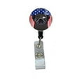 thumbnail image 1 of American Flag & Black Pug Retractable Badge Reel, 1 of 1