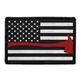 thumbnail image 1 of American Flag - Distressed Firefighter Axe - Removable Patch, 1 of 3