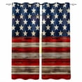 thumbnail image 1 of American Flag Blackout Curtains for Bedroom, Thermal Insulated Drapes, Vintage USA Flag Wooden Black Out Curtains 63 Inch Long Room Darkening Kitchen Curtains 42"x63" 2 Panels, 1 of 8