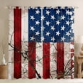 thumbnail image 1 of American Flag Blackout Curtains Stars And Stripes Curtains For Bedroom, Wooden Branches Rustic Decor Window Curtains Retro Grunge Usa Flag Curtains & Drapes 52''Wx63''L For Teens, 1 of 5