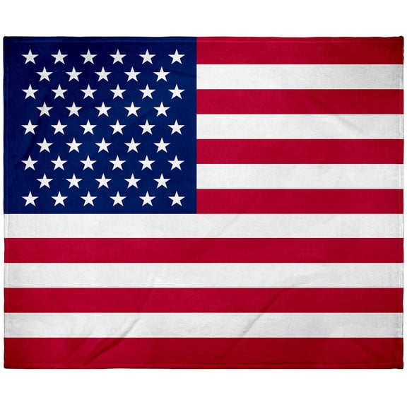 American Flag Blanket Stars and Stripes USA Soft Plush Fleece Throw 50" x 60" (127cm x152cm)