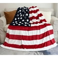 thumbnail image 1 of American Flag Blanket, Super Soft Flannel Twin Throw Blanket 60 80 for Bed Couch Chair Fall Winter Camping Living Room Office Gift, 1 of 6