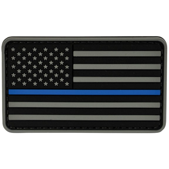 American Flag Blue Line Rubber Patch