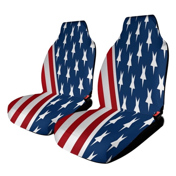 American Flag Blue Red White Car Seat Covers Front Seats Universal Fit for Cars SUV Truck Auto Interior Accessories