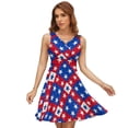 thumbnail image 1 of American Flag Blue Red White Dress Summer Street Style Dresses Female Sleeveless Printed Sundress, 1 of 7