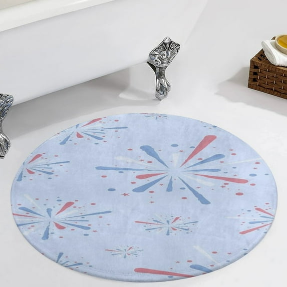 American Flag Blue Red White Round Carpet Circle Rug Outdoor Patio Area Rug Washable Large Area Rugs Hallway Room Decor Fitness Mats