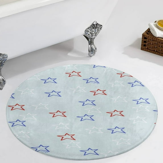 American Flag Blue Red White Round Carpet Circle Rug Outdoor Patio Area Rug Washable Large Area Rugs Hallway Room Decor Fitness Mats