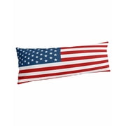 American Flag Body Pillow Covers, Blue Red USA Flag Soft Bed Throw Pillowcases Breathable Cooling Long Lumbar Body Pillow Sham Cover for Bed Sofa 20x54