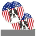thumbnail image 1 of American Flag & Boston Terrier Set of 2 Cup Holder Car Coaster, 1 of 1