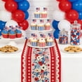 thumbnail image 1 of American Flag Bottle Print Table Runner Summer Table Runner Daisy Star Stripe Print Spring Table Decorations for Independence Day Home Decorations, 13x72 Inch, 1 of 6