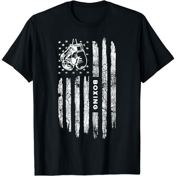 American Flag Boxing Distressed - Boxer Vintage Boxing T-Shirt