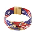 thumbnail image 1 of American Flag Bracelets Wide Cuff Bangle Bracelet for Men Women Leather Bangle Bracelet Statement Magnetic Bracelet Patriotic Independence Day Accessory Gifts, 1 of 6