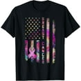 thumbnail image 1 of American Flag Breast Cancer Awareness Support Tie Dye T-Shirt, 1 of 4