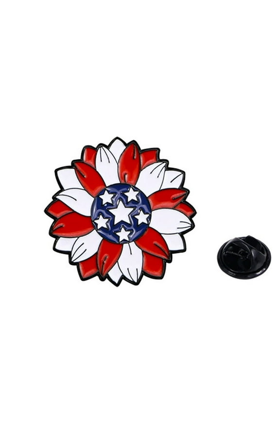 American Flag Brooch Pins USA 4th of July Brooches for Women Men Red White Blue Flag Lapel Pins Independence Memorial Day Brooches Patriotic Clothing Dress Suit Emblem Medal Accessories