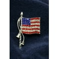 thumbnail image 1 of American Flag Brooches Lapel Pins USA National Flag Sparkling Crystal Rhinestone 4th of July Patriotic Jewelry, 1 of 9