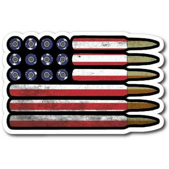 American Flag Bullet Ammo Vinyl Decal Bumper Sticker Car Window US Truck Yeti 3M