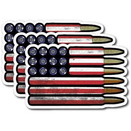 American Flag Bullet Ammo Vinyl Decal Bumper Sticker Car Window US Truck Yeti 3M