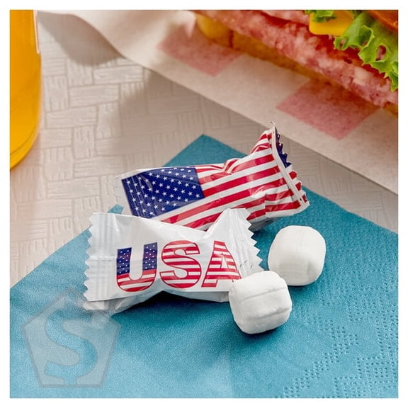 American Flag Buttermints Individually Wrapped - 1,000/Case