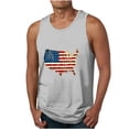 thumbnail image 1 of American Flag Button Up Shirt Men's Print Tank Top Casual Sports Sleeveless Round Neck T-Shirt Tank Top Gray M, 1 of 7
