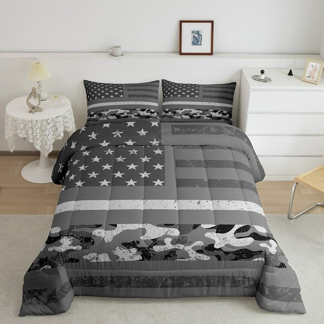 American Flag Camo Comforter Set Military Camouflage Bedding Comforter
