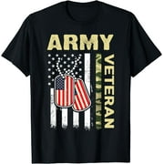 American Flag Camo Proud Us Army Veteran T-Shirt