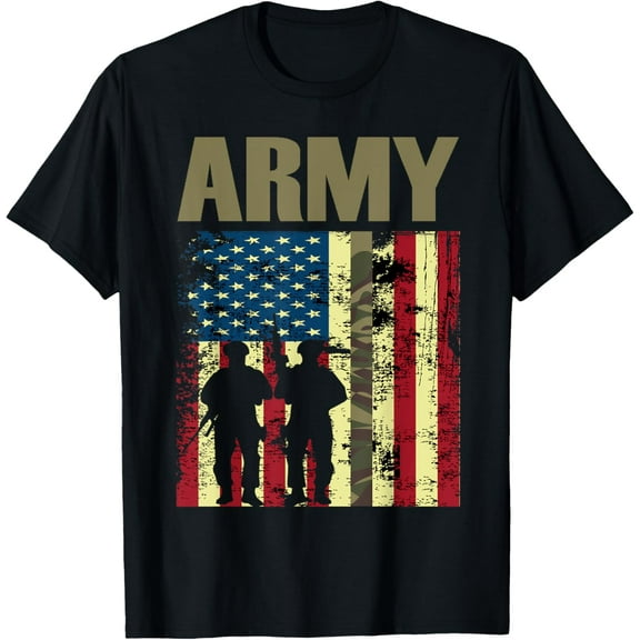 American Flag Camo Us Army 4th of July Usa Military Merica T-Shirt